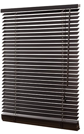 Ventanara® Holzjalousie 35mm Schwarzbraun Holz Jalousie Jalousette Echtholz 120 x 130 cm