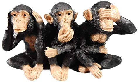 Tierfiguren 3 Affen Nichts hören sehen Sagen 11 x 6 cm Afrika AFFE Figur Skulptur Deko COR 177 kl