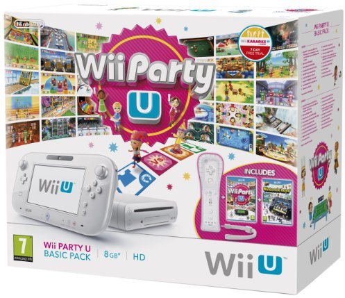 Nintendo Wii U - Console 8 Gb, Bianca Con Barra Sensore + Wii Party U + Nintendo Land [Bundle]