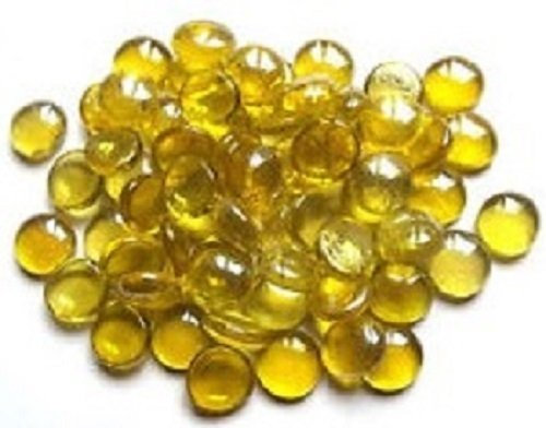 Glass Pebbles Yellow..20mm.. 200g(apx 46)