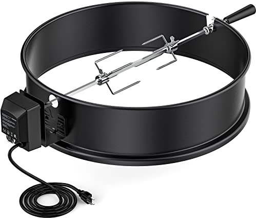 onlyfire 22-12-Inch Charcoal Kettle Rotisserie Ring Kit for Weber Char Broil Masterbuilt and Other Models, Porcelain-enameled