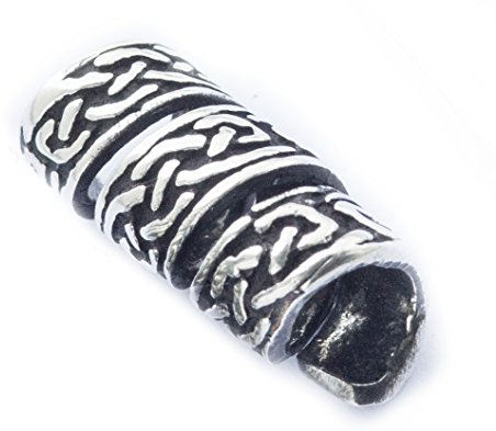 Battle-Merchant - Mittelalterliche Bartperle mit Keltischem Knoten aus 925 Sterling Silber - Ideal für Reenactment, LARP und Wikinger-Darstellungen