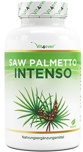 Extrait de palmier nain - 180 capsules avec 500 mg d'extrait réel - Premium : 5% de phytostérols = 25 mg - Extrait de palmier nain à haute dose - Vegan