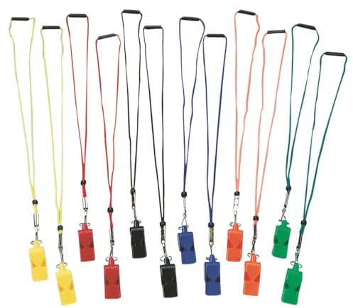 S & S weltweit w10511 Richter pealess Whistle und Lanyard (12 Stück)