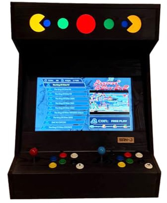 Bar-Top Arcade Retro San-J | handgefertigt, für 2 Spieler (Schwarz)