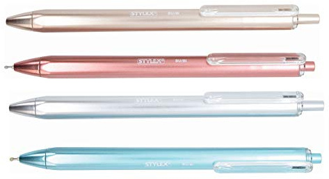 4 Gelschreiber / Schreibfarbe: blau / 0,5mm / 4 verschiedene Gelschreiberfarben