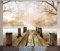 ABAKUHAUS Herbst Rustikaler Vorhang, Fall See in Wald, Wohnzimmer Universalband Gardinen mit Schlaufen und Haken, 280 x 225 cm, Braun Grün