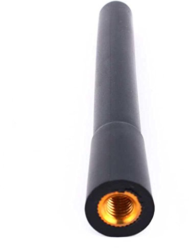 AM FM Autoantenne Kurze Schwarz Schraubgewinde 5mm 6mm Kompatibel mit meisten PKWs Aluminium Kunststoffbeschichtung