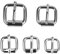 TsunNee 75PCS Metall-Rollschnallen für Taschen, Leder-Gürtel, Dornschließen, Handarbeits- und Bastelzubehör, 5 Größen silber