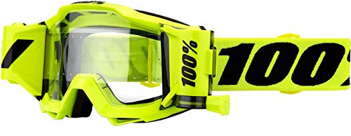 100% Lunettes Roll-Off Accuri Forecast Boue Fluo Néon Jaune avec Lentille Claire