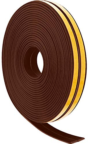 12 M Dichtung Streifen Schaumband Dichtung Streifen Tür Fenster Luftzug Ausschluss EPDM Band Selbstklebende Dichtung Streifen für Klingen Wind Geräusche Proof Brown
