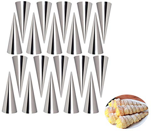 LaceDaisy 20 Stück Backformen aus Edelstahl, konische Röhrenformen, Spiralform, Croissants, Horn, Kuchen, Brotform für Cannoli, Croissant, Blätter, Eiscreme #1