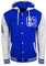 R-Neal College Jacke Herren Kapuzenpullver Collegejacke Sweatshirt College Sweater 76-1, Größe:L, 6876-1:Sax/Weiß