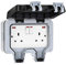 MEEQIAO resistente agli agenti atmosferici esterni sockets, impermeabili del doppio switched presa di alimentazione ip66, prese di parete elettriche con coperchio, 13a 2 gang prese a spina(double-uk)