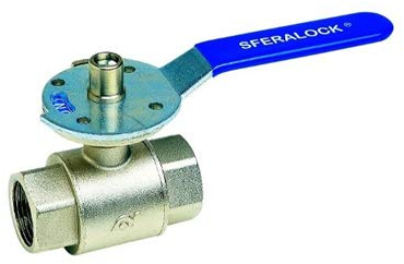 Syveco 557006 Serie 557 Sferalock Messing Kugelhahn, PN40, Blauer Flacher Stahlgriff mit Dekompression, 1 FBSP x 1 FBSP