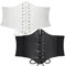 WERFORU 2 Stücke Frauen Tied Waspie Gürtel, Breiter Schnürgürtel für Damen, Korsett elastische Taille Gürtel für Halloween Party Schwarz/Weiß