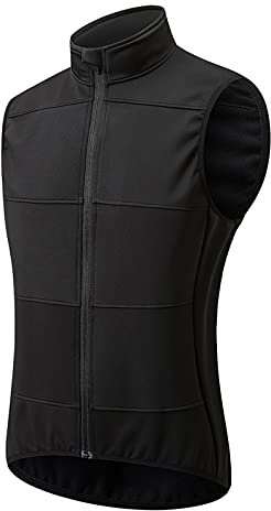 Fahrradweste Damen Wasserdicht Atmungsaktiv Winter Thermo Fleece Ärmellos Fahrradjacke Winddicht Outdoor Laufweste MTB Rennrad Fahrrad Weste,Schwarz,3XL