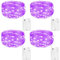 kolpop LED Lichterkette Batterie [4 Pack], Lichterketten für Zimmer, 5m 50er Micro LED Lichterkette Draht Innen Batteriebetrieben für Party Weihnachten Weihnachtsbaum Halloween Hochzeit Deko(Lila)