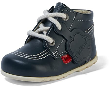 Kickers Garçon Unisex Kinder Cheville en Cuir Hi Bottine, Bleu Marine, 19 EU