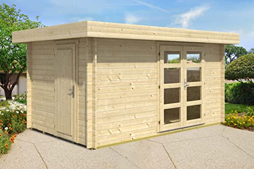 Carlsson 2-Raum Gartenhaus Kampen aus Holz Gartenhütte Wandstärke: 28 mm Geräteschuppen