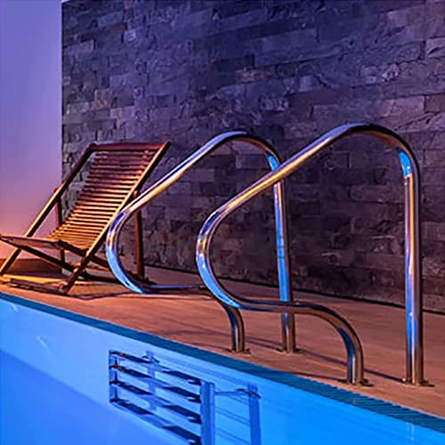 32 x 32 304 Edelstahl-Treppen-Pool-Handlauf, Pool-Schiene Für Inground-Pool, Einfach Zu Montierendes Schwimmbad-Geländer Mit Allem Zubehör Für Den Privaten Gebrauch