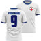 Personalised England Football Shirt Adults 2025, Your Custom Name and Number Printed England Tshirt Top, New Updated 2025 kit, Retro Gifts for English Fans, S, White/Navy