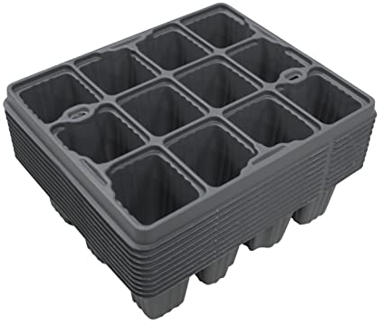 Kingston Tools 10 Stück Anzuchtschalen 12 Zellen Keimschalen Anzuchtschalen Hohlraum Anzucht Sämlinge Einsatz Recycelter Kunststoff