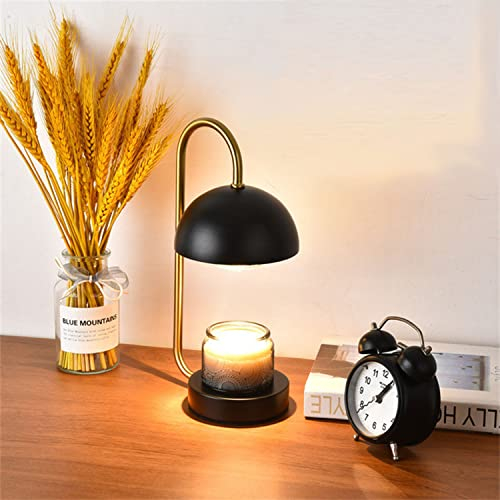 Elektrische Kerzenwärmer-Lampe, dimmbar, Wachsschmelzgerät, Kerzenwärmer, Lampe mit Timer, aromatische Kerzenhalter für Zuhause, Büro, Schlafzimmer, Wohnzimmer, Geschenk (mit Timer, B schwarz)