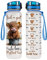 Trinkflasche, Motiv: Hochlandkuh, Tritan-Kunststoff, 900 ml, Trinkglas mit Aufschrift A Girl Who Loves Cow, Geburtstagsgeschenk für Kuh-Liebhaber