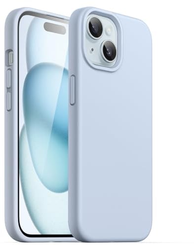 JETech Silicone Case for iPhone 15 6.1-Inch, Silky-Soft Touch Full-Body Protective Phone Case, Shockproof Cover (Blue)