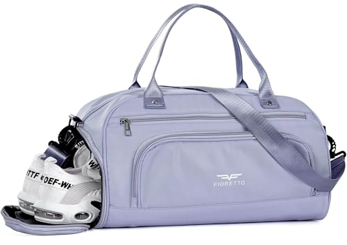 FIORETTO 30L Klein Sporttasche & Reisetasche für Damen und Herren mit Schuhfach & Nassfach Tasche für Sport Fitness & Reisen Trainingstasche, Weekender Gym Bag Blau