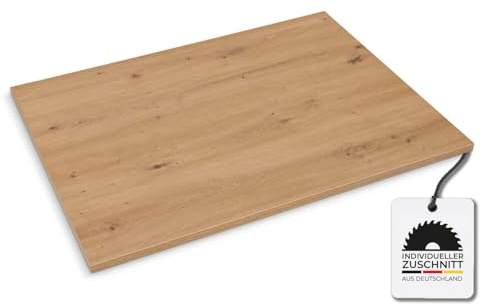 Hausfux Tischplatte nach Maß - 1,9 cm Starke Spanplatte, melaminbeschichtet, mit ABS-Kante - individueller Zuschnitt - Made in Germany (Artisan Eiche, 160 x 70 cm)