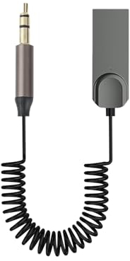 Récepteur Bluetooth 5.1 pour Voiture avec Prise AUX 3.5 mm Jack, Microphone Intégré, pour Musique et Appels Mains Libres, Plug & Play pour La Maison et l'autoradio (1Pièce)