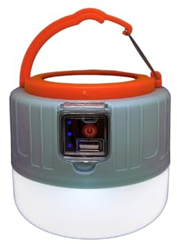Farolillo LED con Placa Solar Inuitz, Bombilla LED de 1000 Vatios, Clasificación IP65, Vida Úitl 50000 Horas, Entrada USB, 4 Modos de Iluminación, con Mando a Distancia, con Placa Solar para Recarga