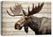 ZQQART Vintage Elch Leinwand Wandbild Brauner Elchkopf Porträt Bilder Wildlife Malerei Drucke Tier Holz Hintergrund Artwork Dekor Rahmen(30x45cm)