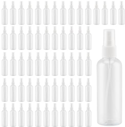 SHEUTSAN 60PCS 80ml Plastic Spray Bottles, Travel Atomiser Spray Bottle, Clear Refillable Empty Fine Mist Little Makeup Spray Bottles for Make Up, Sample