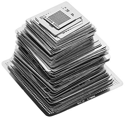 130 Stück BGA Universal Reballing Rework Net Schablonen Stahl Vorlage Netz direkt Heat Set Kit für Laptop Desktop Kommunikation Hauptplatine Grafikkarte