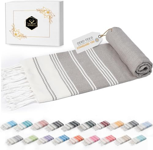 Sandrella Telo da hammam, da donna e da uomo, grande, 100 x 200 cm, in cotone, colore: marrone