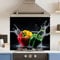 Toughened 6mm Glass Kitchen Splashback 90 x 75cm Pepper Splash - Polished Edge Heat Resistant Back Splash for Cookers Hob