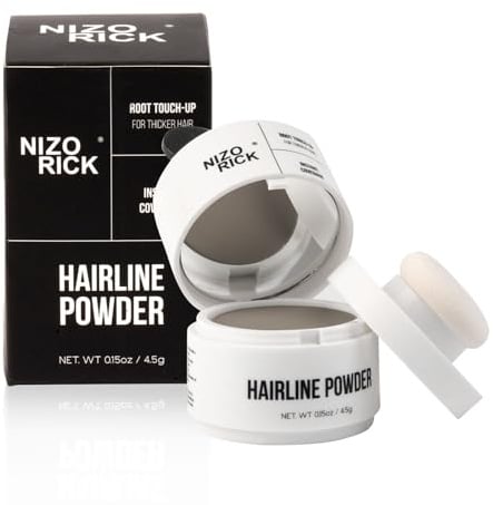NIZORICK Ansatzfarbe Dunkelgrau, Kaschiert Haarausfall Sofort, Haarpuder Frauen Und Männer, Wasserfest & Langanhaltend 4.5 g /0.15 oz