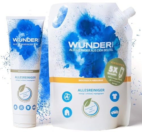 WunderRein - Allzweckreiniger Nachfüll, 1500 ml Vorteilspackung, Vielseitige Reinigungslösung für alle Oberflächen in Ihrem Zuhause, von der Küche bis zum Badezimmer