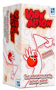 Megableu Vibraction, das lustige vibrierende Party-Actionspiel, geschüttelt Nicht gerührt, ideal für Spieleabend, ab 14 Jahren, für 2 oder mehr Spieler, Rot, Weiß, Orange
