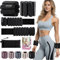 BECOJADDE Gewichtsmanschetten fuß 0.9 KG Je Gewichte für Beine und Arme Set 2 Ankle Weights Handgelenk Gewichte Knöchelgewichte Fussgewichte für Joggen Cardio Aerobic Krafttraining Schwarz