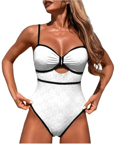 Mes Commandes Maillot De Bain 1 Piece Femme Jupette Manches Longues Maillot De Bain Femme Shorty 1 Pieces Maillot De Bain 1 Piece Maillot De Bain 1 Pieces Femme Blanc Été Plage Vacances Blanc L