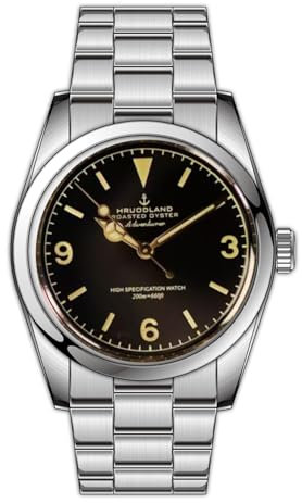 FTEOXLC Hruodland Retro Automatik Mechanische Herrenuhr NH38 Saphirglas Edelstahl Taucheruhr, V 2, Casual