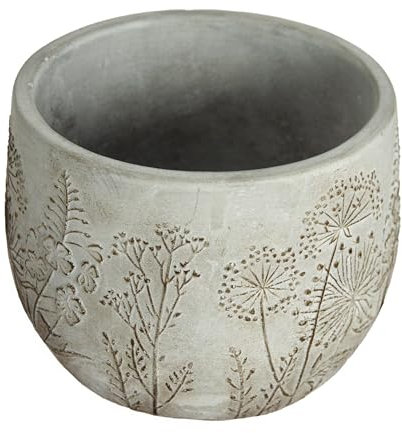 Generisch Handgemachter Zement Blumentopf Grau 11 x 14 x 14 cm