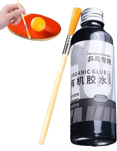 Black Table Tennis Glue 100ML Glue For Table Tennis With Brush 2 Professional Tennis Bat Adhesive Sets Speed Liquid Super Rubbers Tennis Racket Liquid For Daily Training