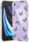 CASBST Compatible with iPhone SE/8/7 Case, Clear Case with Cute Butterfly Pattern Design for Girls Women, Slim Soft TPU Shockproof Protective Aesthetic Phone Cover for iPhone SE/8/7 (Blue Butterfly)