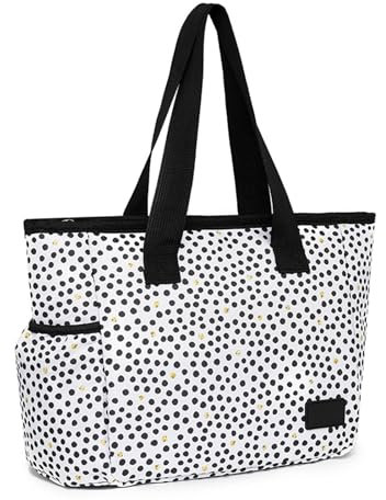Nanxson Bolsa isotérmica para mujeres Hombres Fiambrera reutilizable Nevera impermeable Tote (7L,A-Negro Lunar)