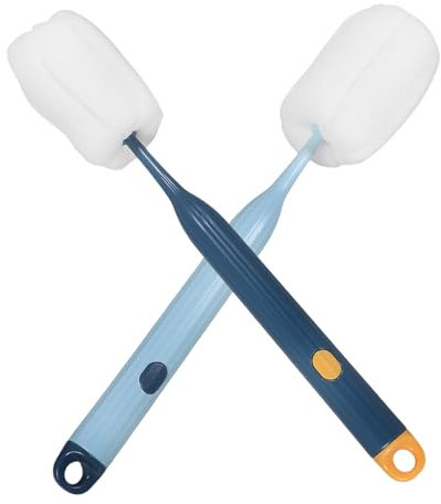 Vaguelly 2pcs Long Handle Sponge Brush for Water Bottle Mug Cleaning Gentle for Stubborn Stains Durable Practical Design for Every Corner